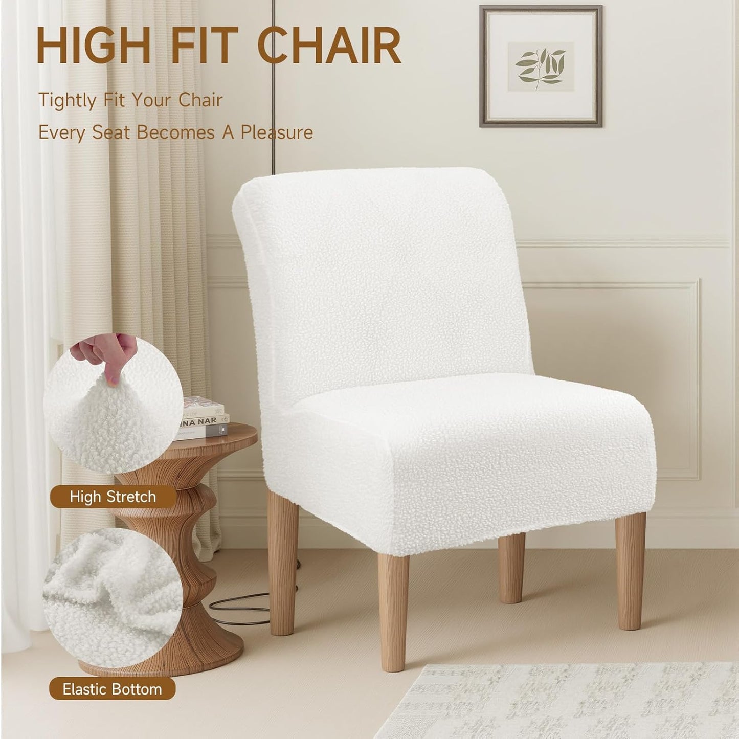 XIAROGEE Armless Armless 1) Teddy Wool Accent Chair Cover Heavy-duty Soft Plush Chair Slipcover Accent Chairs Covers