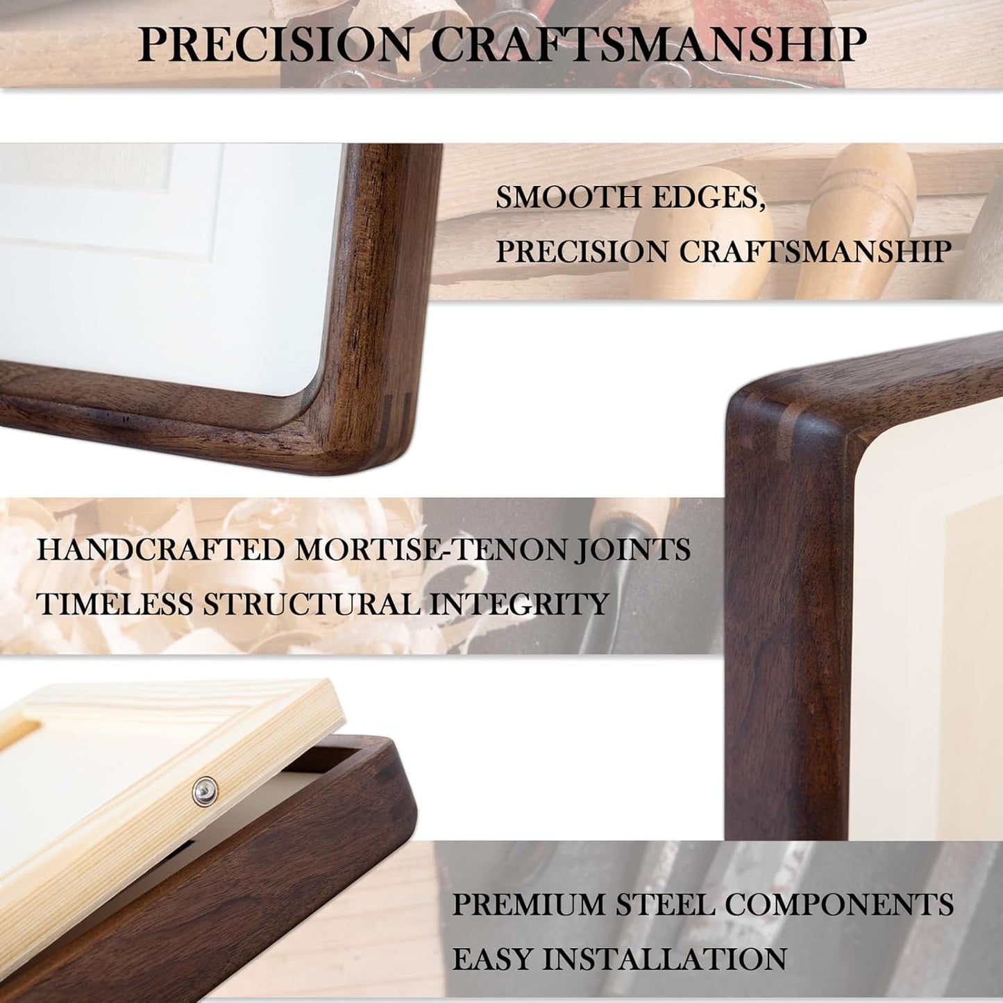 11x14 8x10 5x7, Wooden Large Picture Frames Matted to / Natural Black Walnut Frames Brown