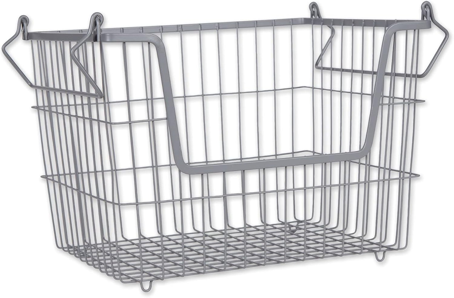 DII Metal Wire Mesh Stackable Utility Storage Bin, Medium Rectangle, 13x11x9, Cool Gray