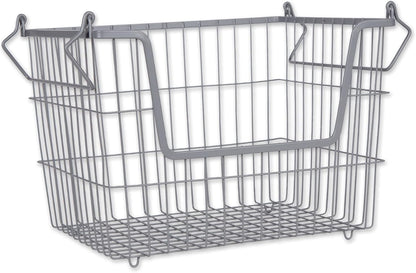 DII Metal Wire Mesh Stackable Utility Storage Bin, Medium Rectangle, 13x11x9, Cool Gray