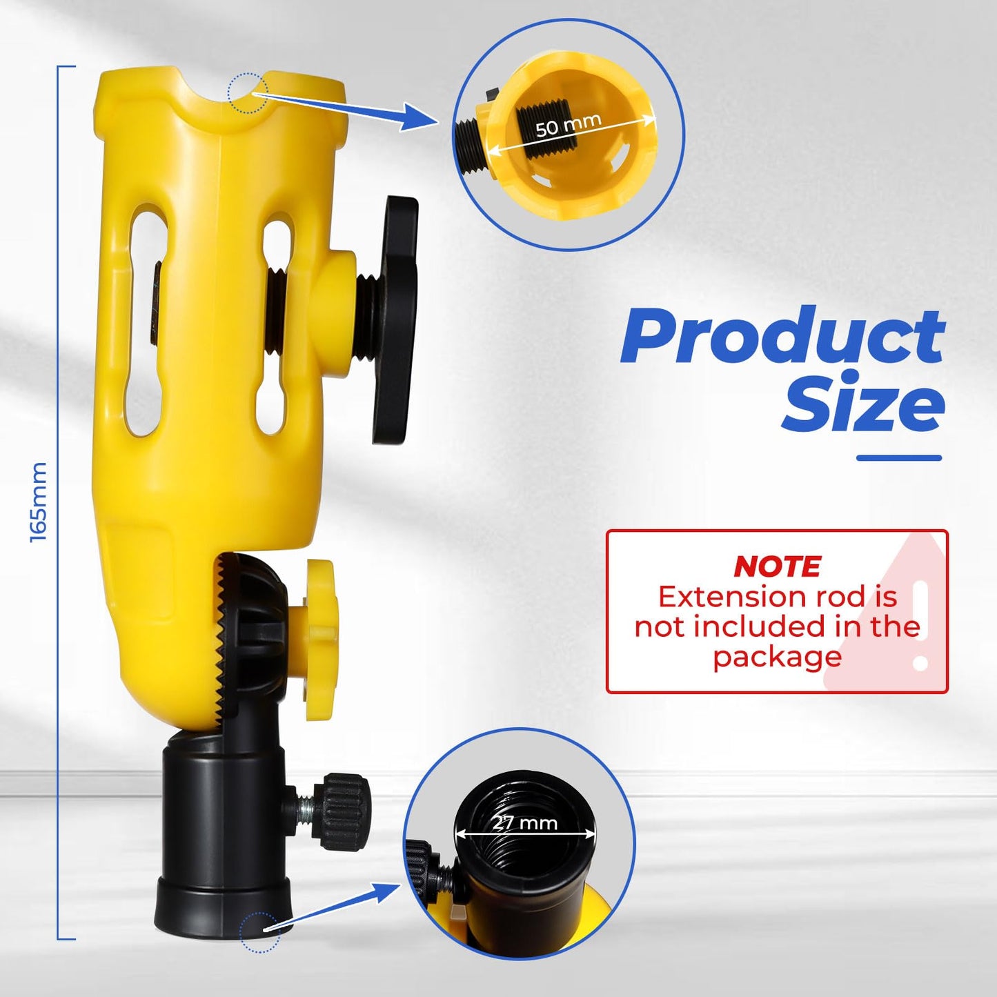Prozwee Upgraded Multi-Angle Paint Brush Extender Holder，Extension Pole Attachment Fits Most Rollers, Brushes & Scrapers, Easily Reach Ceilings, Walls & Corners
