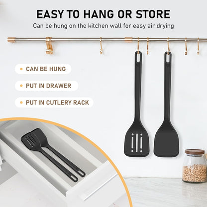 NileHome Silicone Spatula Set, High Heat Resistant BPA-Free Rubber Spatulas with Stainless Steel Handle