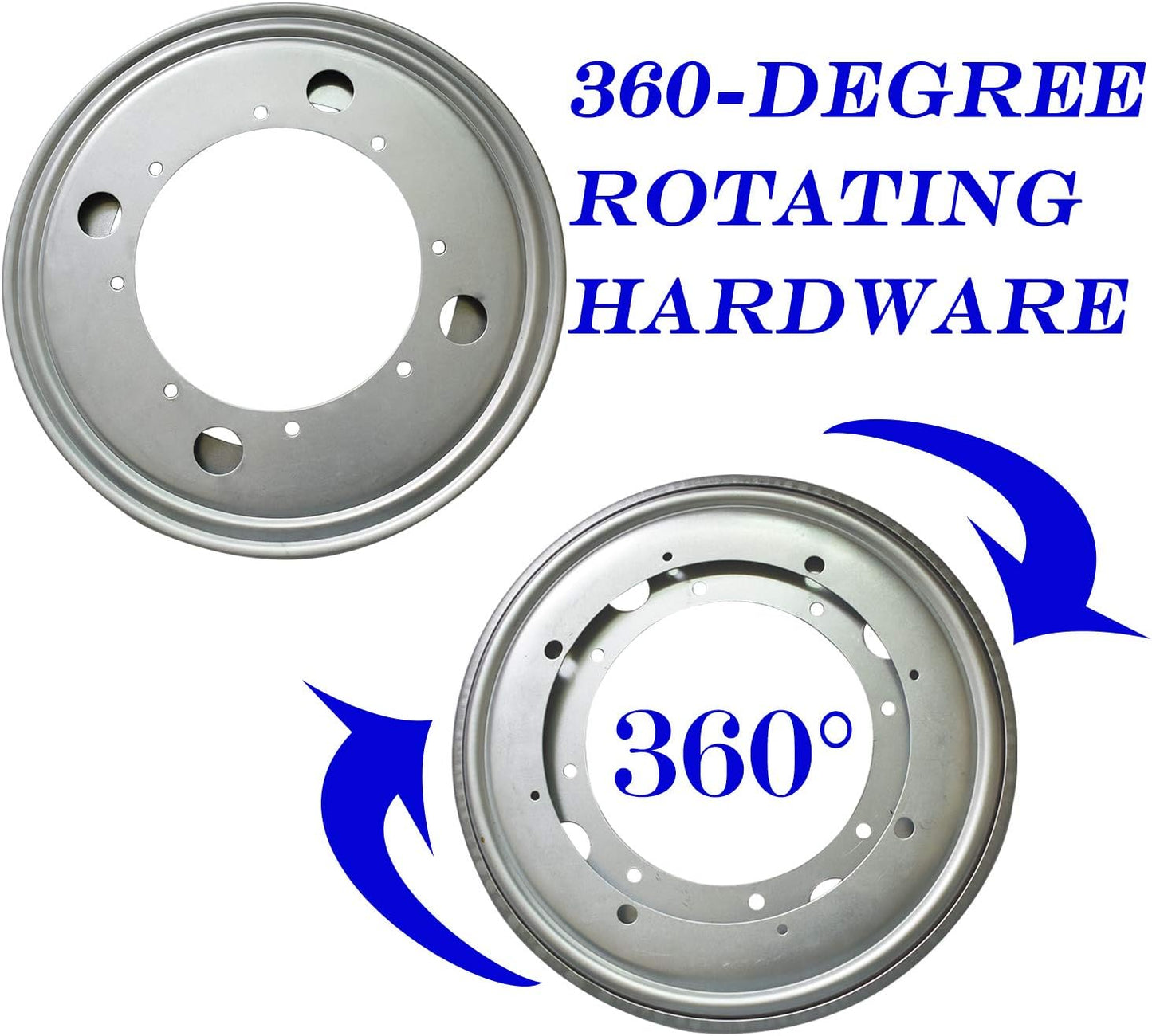 Evadow 2 Pack 12 Inch, 5/16 Inch, Lazy Susan Hardware Circle Lazy Susan Base Heavy Duty Swivel Plate Hardware