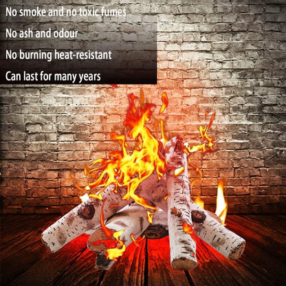 Gcostar 16" Gas Fireplace Logs Set, Ceramic White Birch Log for Gas Fireplace Indoor Insert, Vented, Propane, Electric Gas Fireplaces, Fake Wood Logs Fireplace Decor, Large Birch Logs 6PCS