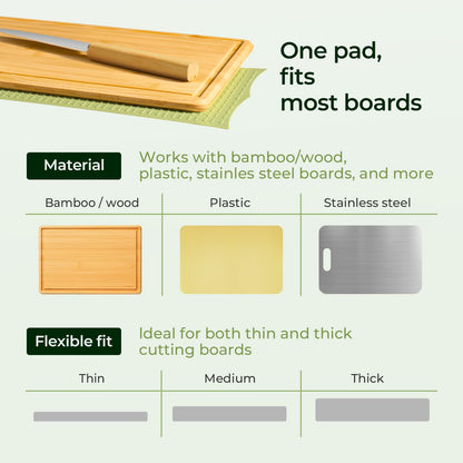 Keechee Silicone Non-Slip Mat for Cutting board, Preventing Cutting Injuries in the Kitchen Chopping Boards Feet for Kitchen Safe, Warm Gifts for Kitchen & Home Protector (Green)