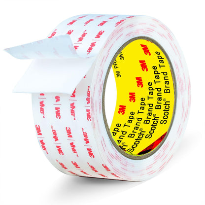 3M Double Sided Tape Heavy Duty2in X 9.85ft, Removable Mounting Tape for Wall, White Sticky Foam Tape, Picture Hanging Strips & Poster Hanger, Waterproof Adhesive Strips, Carpet Tape & Rug Gripper