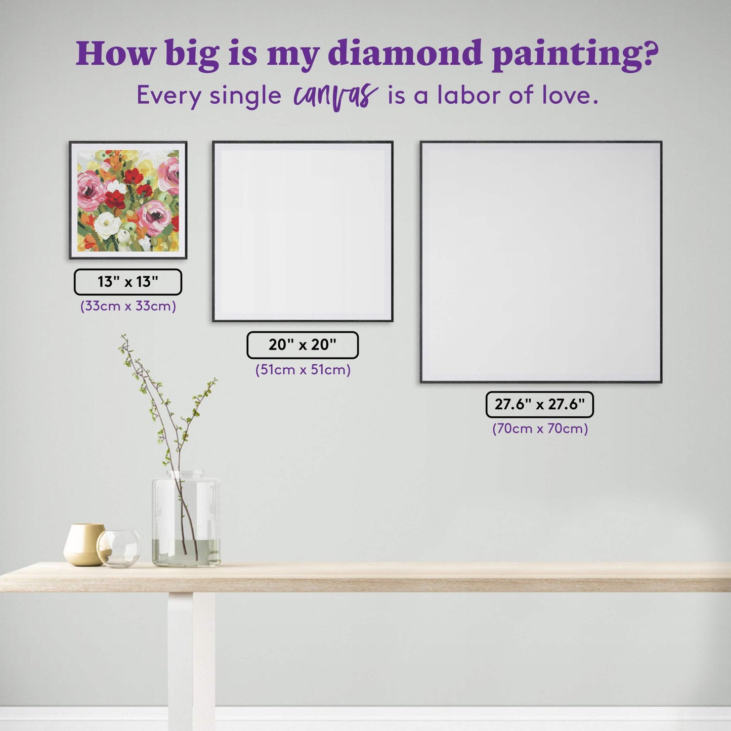DIAMOND ART CLUB Lea's Garden Diamond Painting Kit, Fun DIY Crafts for Adults, Round Diamond Art Canvas, 13" x 13" (33 cm x 33 cm)
