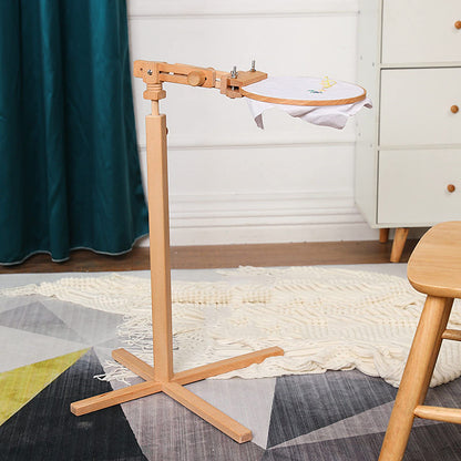ELUKHT Embroidery Hoop Floor Stand,Adjustable Cross Stitch Embroidery Frame,with 13.5cm+14cm+17cm Hoops Rings,Hoop Holder Stand for Hand Work and Needlepoint Craft