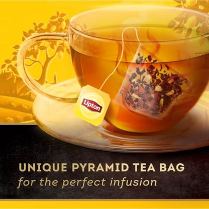 Lipton Black Tea Lemon, Pyramid Tea Bags, Flavored Teabags for a Refreshing Cup of Tea, 80 Total Tea Bags (20ct - Pack of 4)