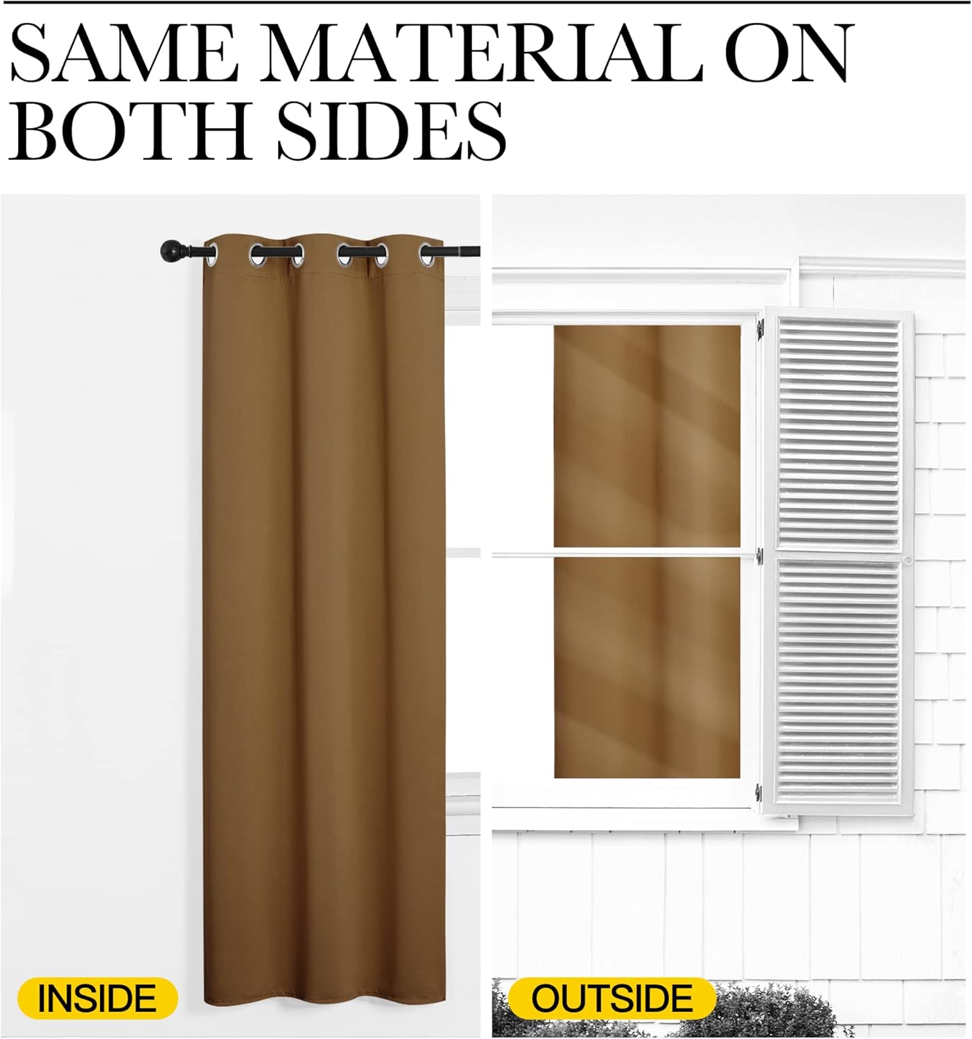 NICETOWN Blackout Curtains - Noise Reducing, Draft Blocking, 120-Inch Length, 2 Panels, Gold Brown