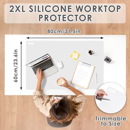 31.5" x 23.6" Extra Large Silicone Mat for Resin Casting, Epoxy and Crafts, Nonstick Silicone Sheet for Jewelry Casting Molds, Clear Countertop Protector Mat Heat Resistant Placemats by Foepoge