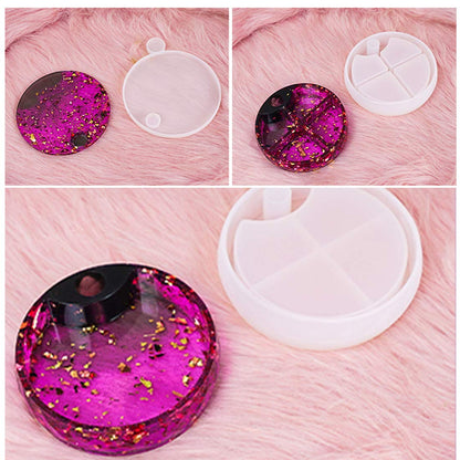 FineInno Rotating Resin Box Molds, Round Box Molds with Rotation Axis, Multi-Tiered Silicone Jewelry Box Molds for Resin Casting, DIY Jewelry Organizer Holder Storage