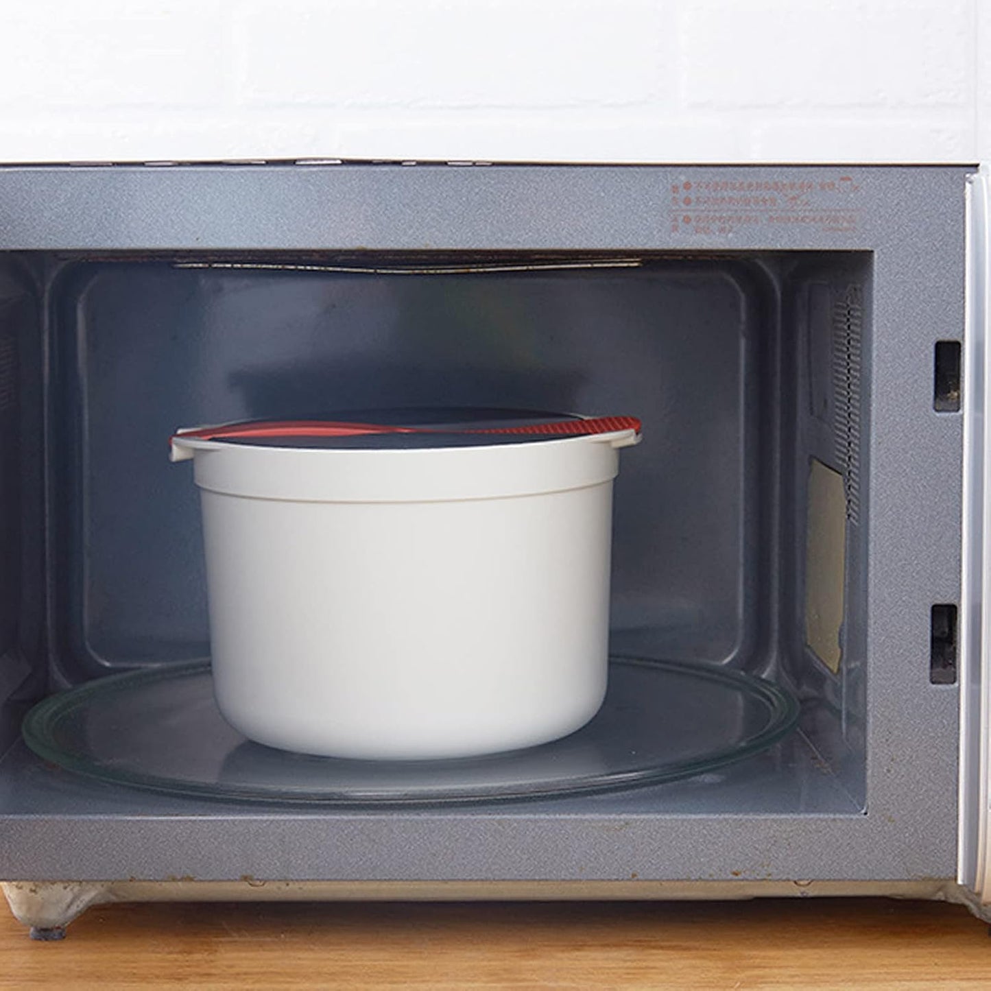 Microwave Rice Cooker - 2L Portable Rice Cooker with Good Sealing Food Grade Material for Kitchen Microwave