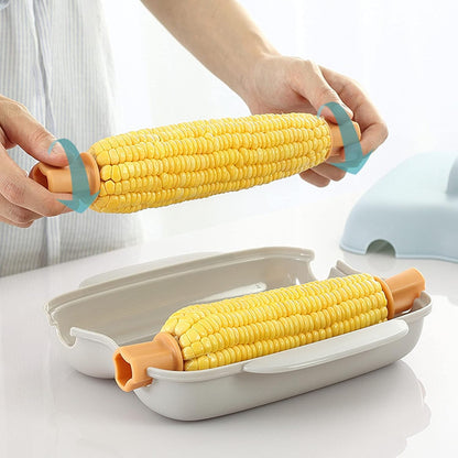 Microwave Corn Cooker, Steamed Corn in 7-8 Minutes, Lightweight, Dishwasher Safe with Handle