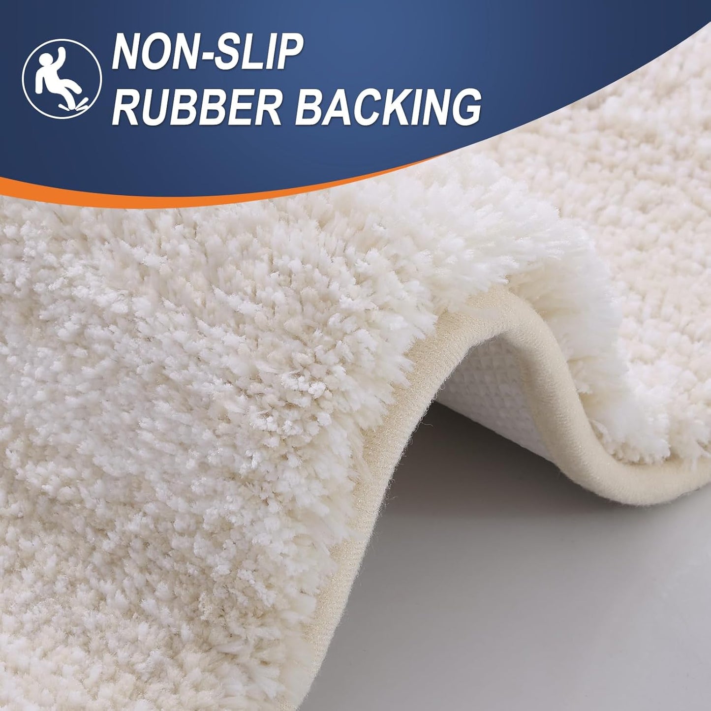 OLANLY Bathroom Runner Rug - Extra Soft Microfiber Mat with Rubber Backing | 47x20, Quick Dry, Light Beige
