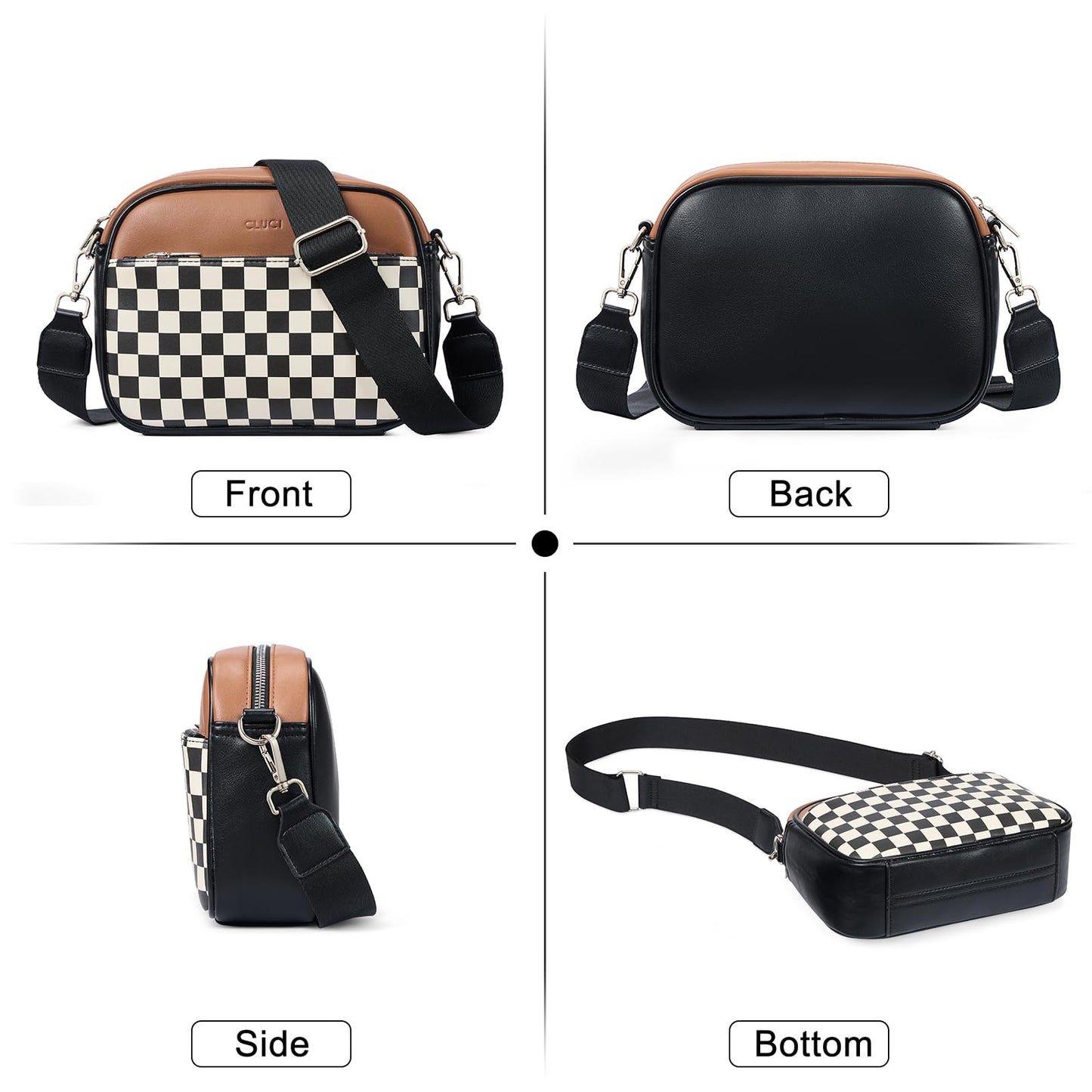 CLUCI Crossbody Bags for Women Trendy, Vegan Leather Shoulder Handbags，Purses for Women with Adjustable Wide Strap