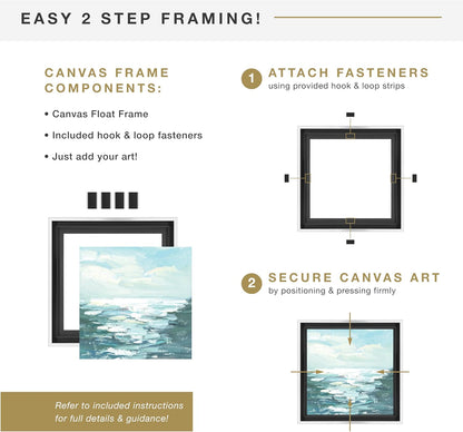 MCS Deep Floating Canvas Frame, Art Frames for Canvas Paintings, 12 x 12 Inch with Adhesive Fasteners and Hardware