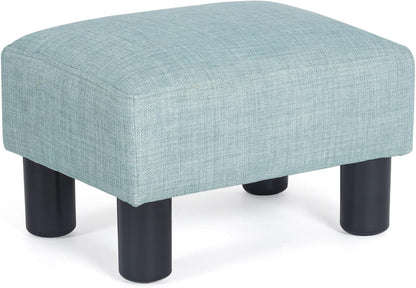 15x10.8x8.7inch Adeco Small Ottoman Footstool- Mordern Rectangle Soft Fabric Footrest