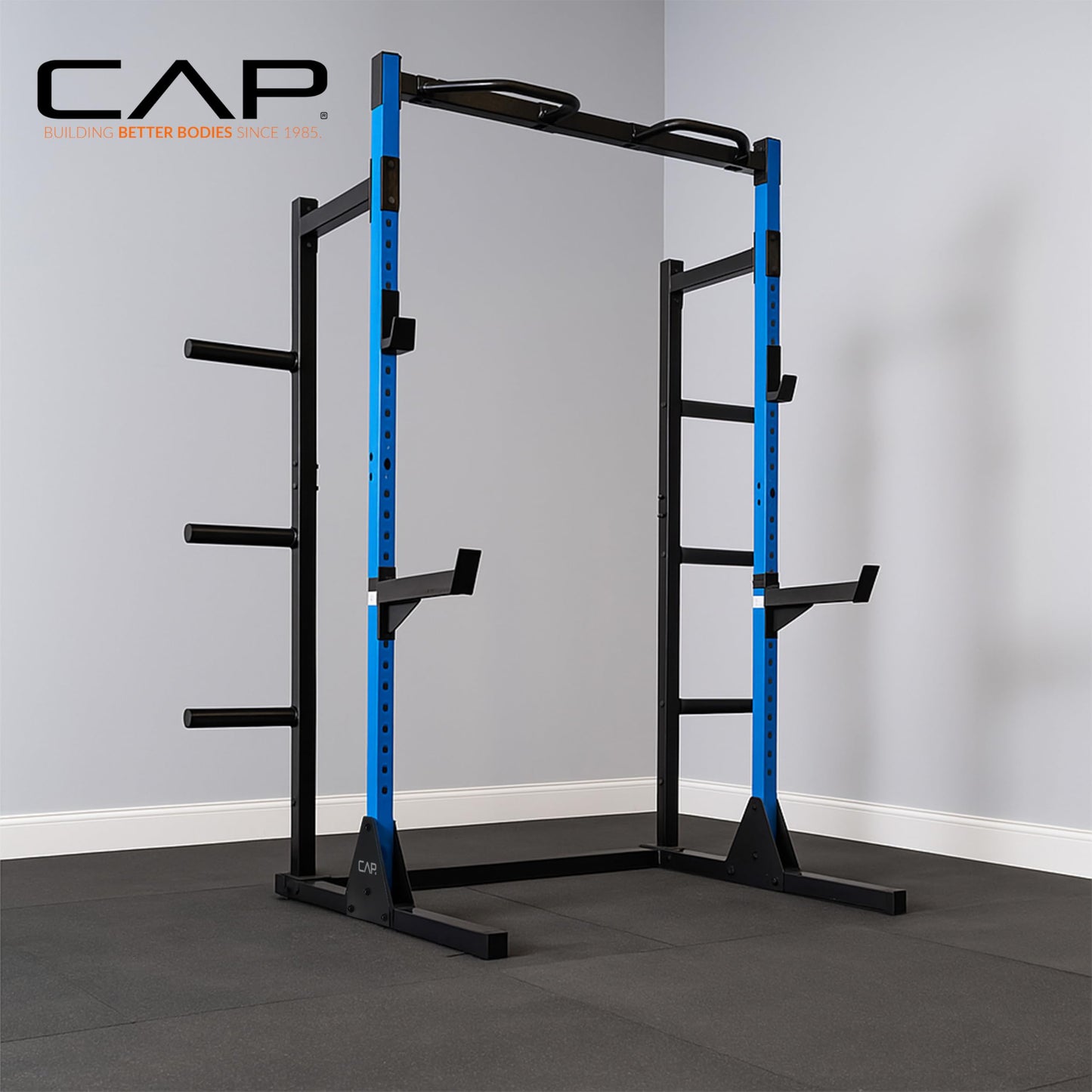 Cap Power Rack with Pull Up Bar & Attachments - Squat Rack & Strength Training Power Cage for Home Gym - Green