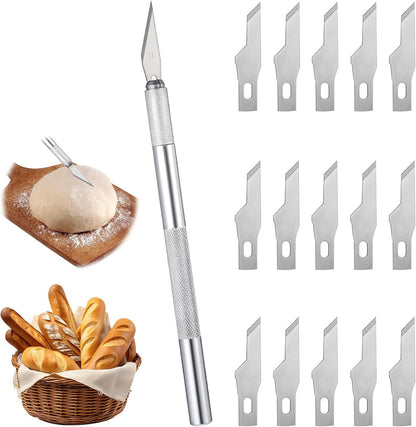 WJIAAA Tool,15 Bread Lame Sourdough Dough Scoring Blades Scoring Knife with Safety Cover for Bread Baking, Stainless
