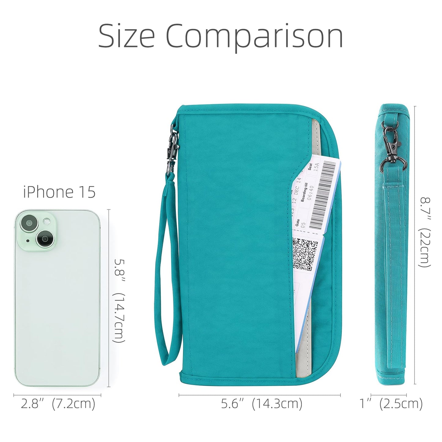 Zoppen Women's Wallet, Turquoise Green, Includes RFID Blocking, Lightweight, 20 Inch