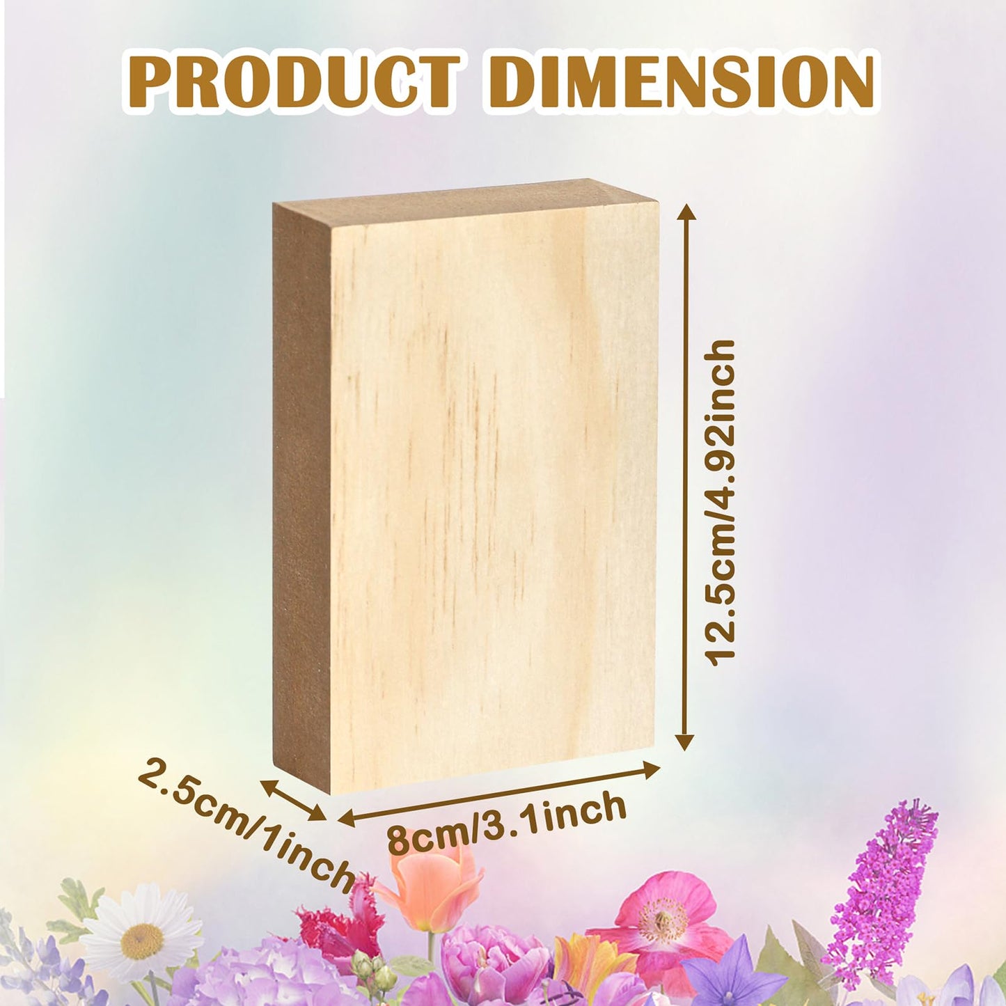 16 Pack Unfinished Wood Blocks for Crafts, 4.92 X 3 X 1 Inch MDF Wood Board Wooden Rectangle Blocks Craft Panels for Art and Crafts, Engraving, Painting, DIY Projects, Chip Carving