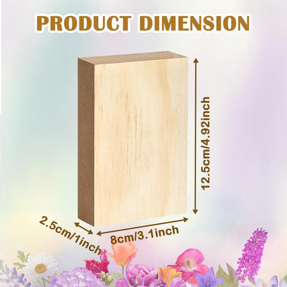 16 Pack Unfinished Wood Blocks for Crafts, 4.92 X 3 X 1 Inch MDF Wood Board Wooden Rectangle Blocks Craft Panels for Art and Crafts, Engraving, Painting, DIY Projects, Chip Carving