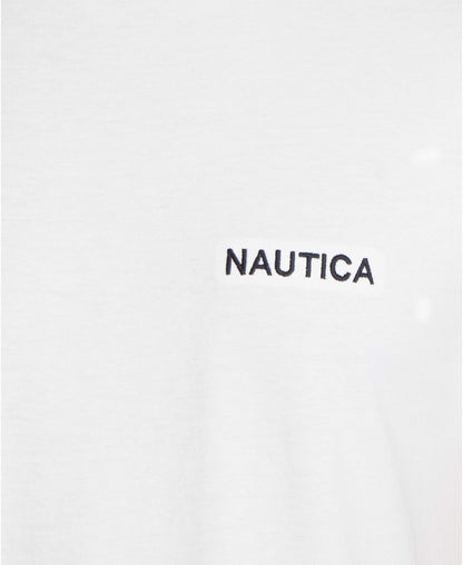 Nautica mens Short Sleeve Solid Crew Neck T-shirt T Shirt, Bright White Solid, Medium US