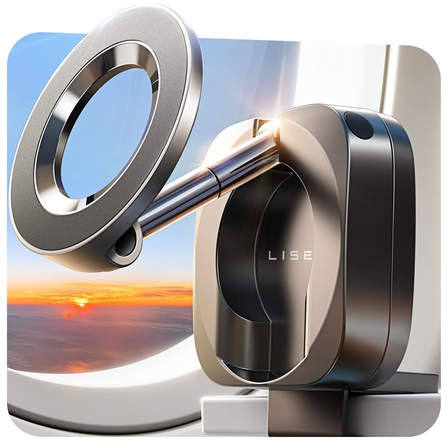 LISEN Gift for Women Her Best Airplane Gadgets Travel Essentials Phone Holder Travel Magsafe Accessories for iPhone 17 Long Flight Must Have Mini Europe Vacation Essentials Women Cruise Essentials