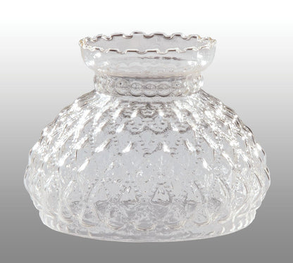 B&P Lamp® 7" Crystal Clear Diamond Quilted Patter Student Shade with Crimped Top