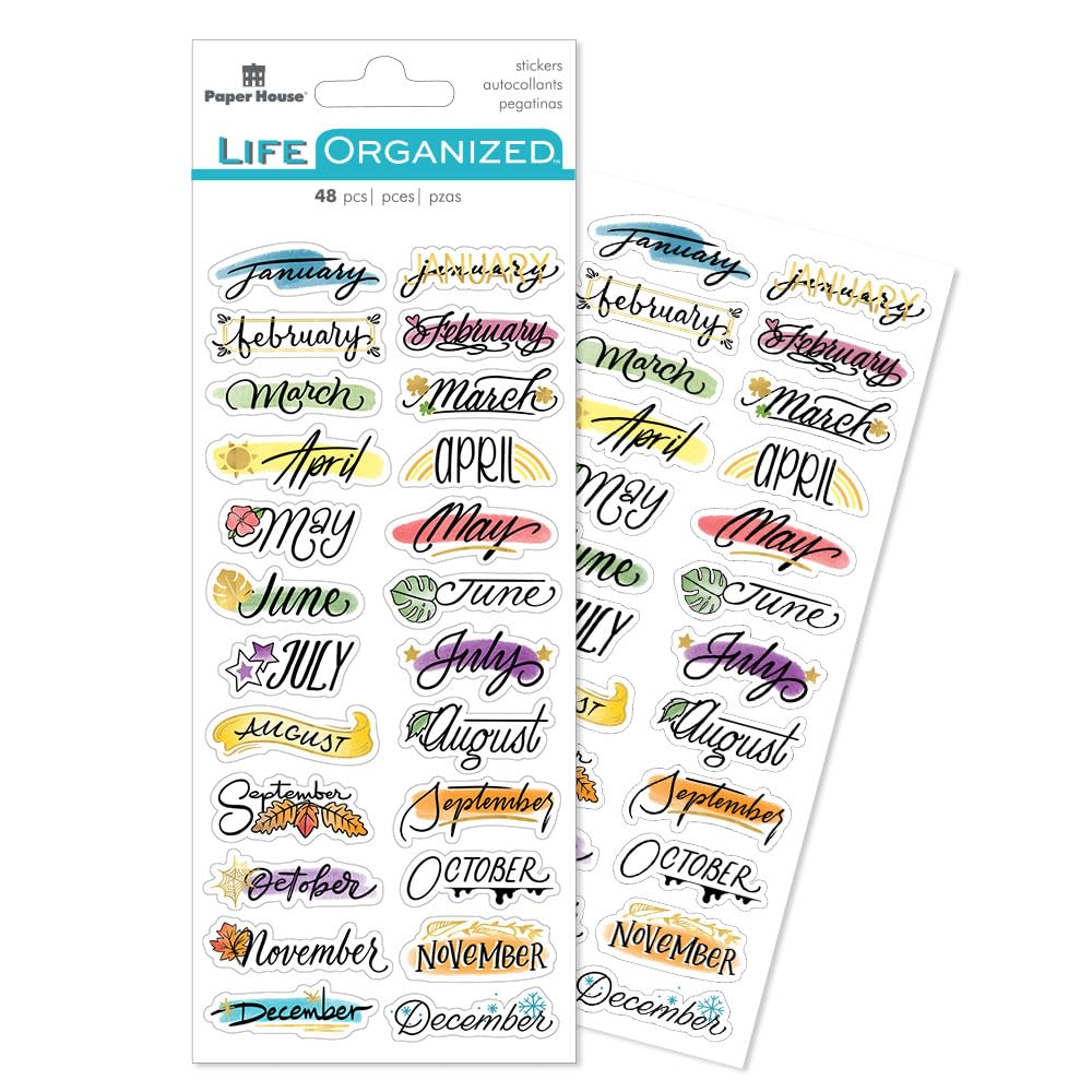 Paper House Productions Planner Sticker Essential Set of 4 Packs of 4 Sticker Sheets for Planners, Journaling and Crafting