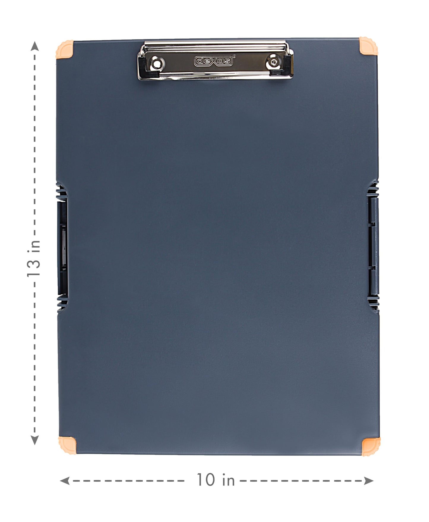 Dexas Duo Clipcase, Double Sided Clipboard Design, Portable Clipboards 13”x10” Gray/Orange, Combine Style and Functionality Office Supplies for Nursing, School, Work, Trades, Home Office