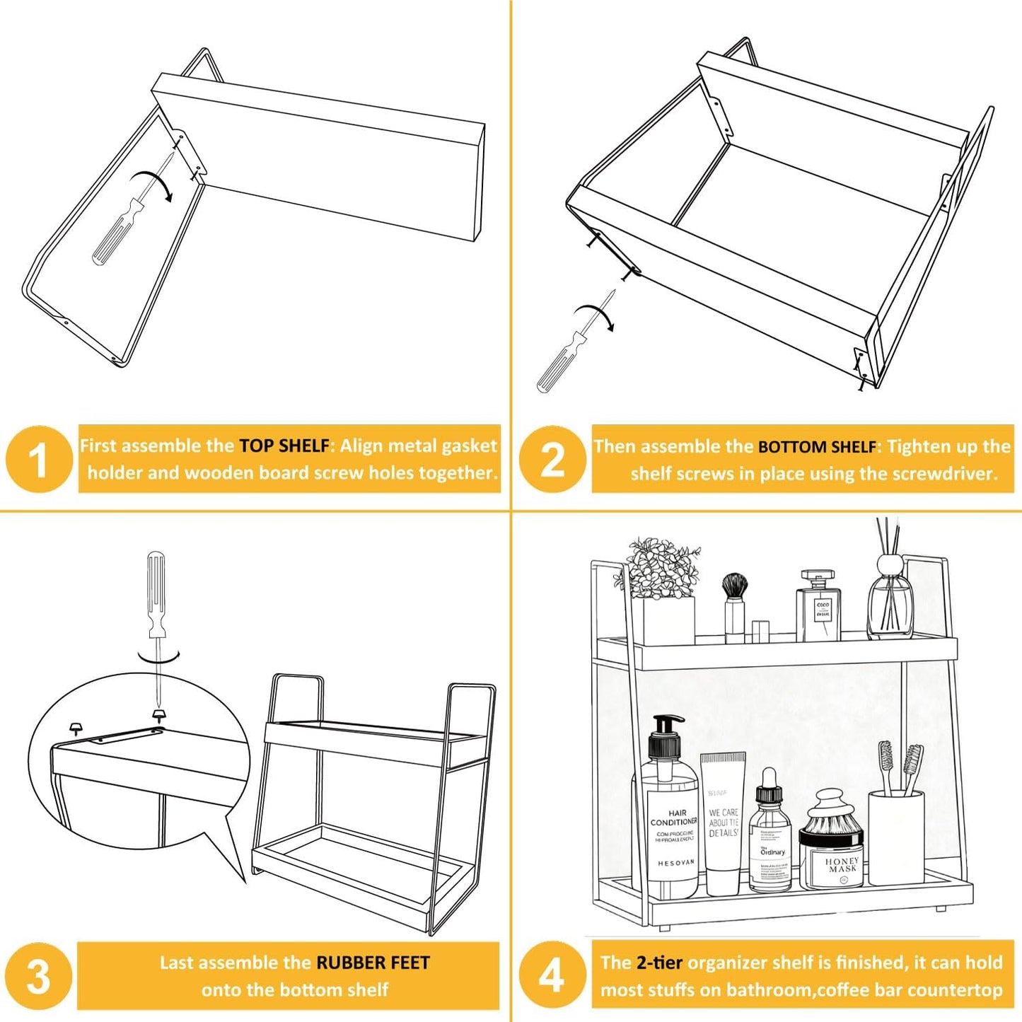 2087 Countertop, 2 Countertop, Coffee Bar Organizer for Multifunctional Coffee Station Organizer for Accessories