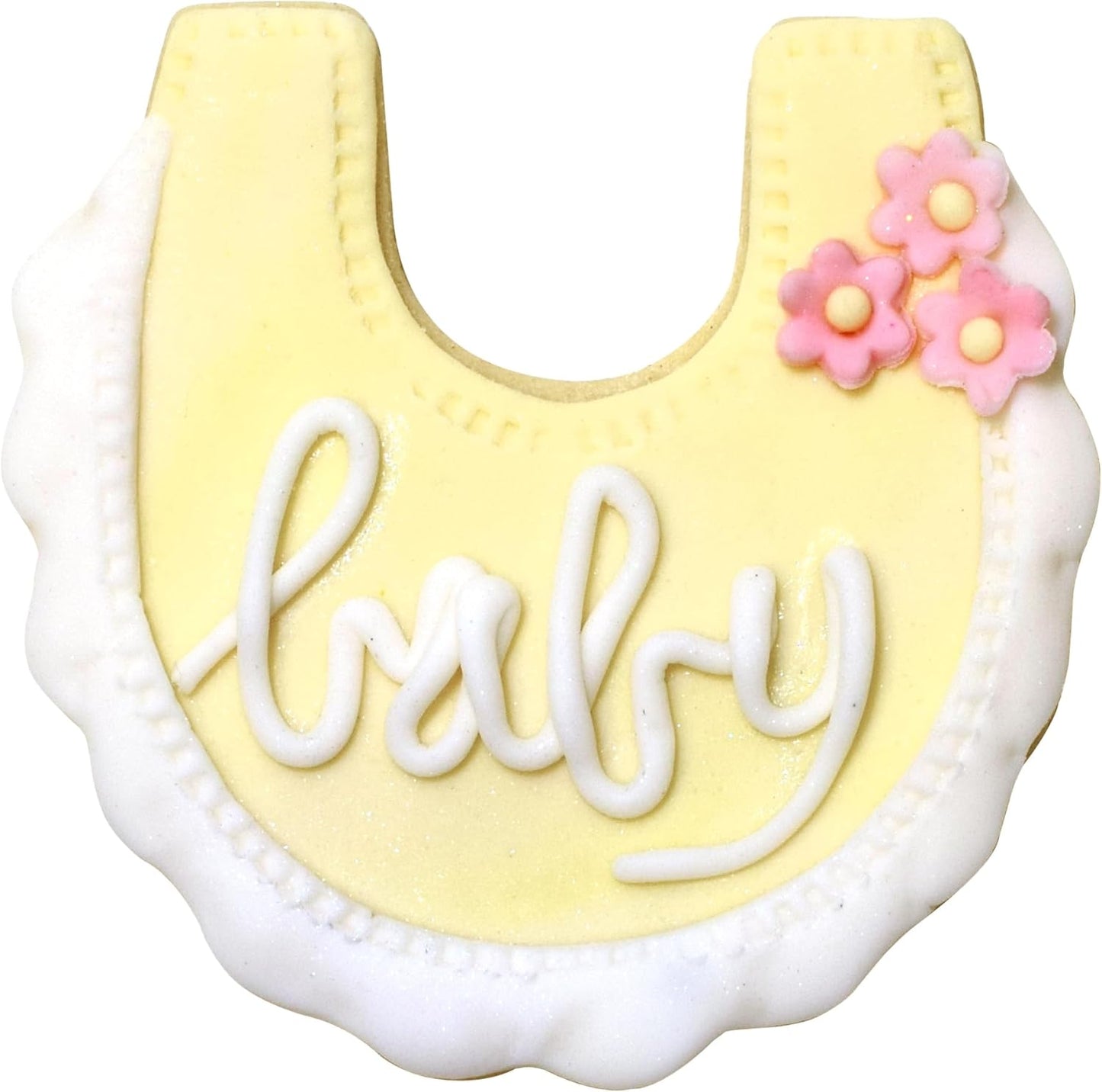 Cybrtrayd R and M Baby Bib Cookie Cutter, 3-Inch, Durable Tinplated Steel