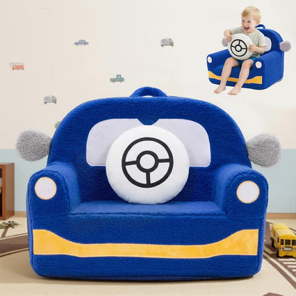 OUOZZZ 13 Toddler Chair Years Old, Kids Chair Comfy Car Sofa with Cushion Handle & Book Pocket, Soft Sherpa Foam Seat