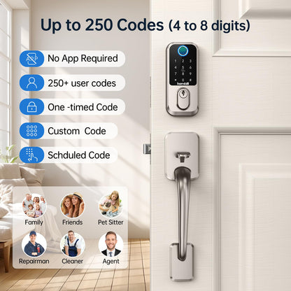 WiFi Smart Locks for Front Door: Hornbill Keyless Entry Door Lock with Handle, Fingerprint Keypad Deadbolt Front Door Lock Set, Electronic Biometric Digital Lock, App Remote Control, Oil Rubbed Bronze