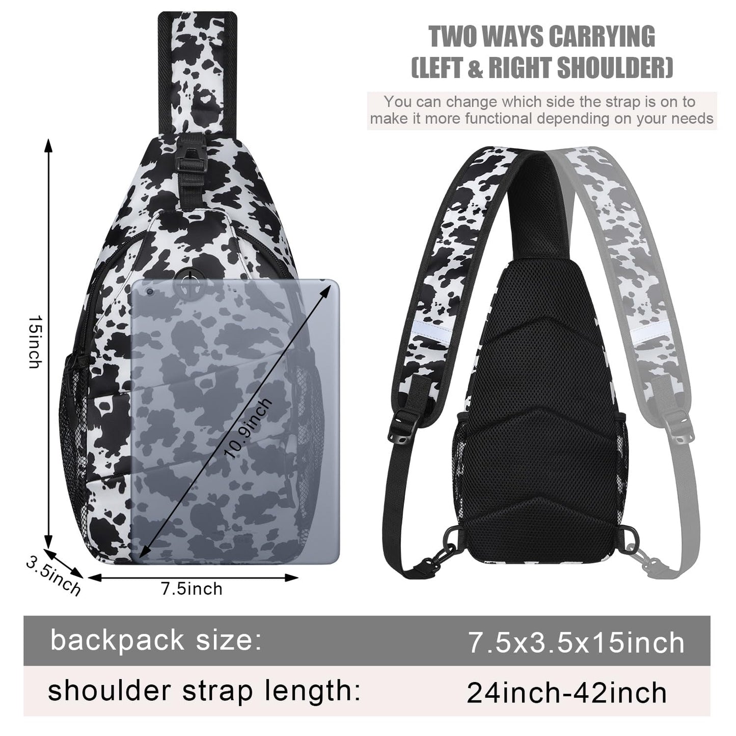 Crossbody Bags for Women Men Trendy Sling Bag Bakpack Casual Chest Bag with Convertible Shoulder Strap