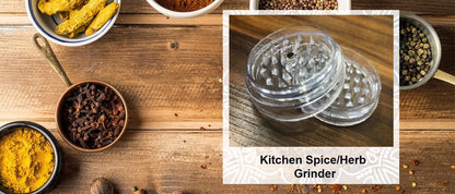 Kitchen Spice Grinder Acrylic, 2pc with Magnet, Clear Color