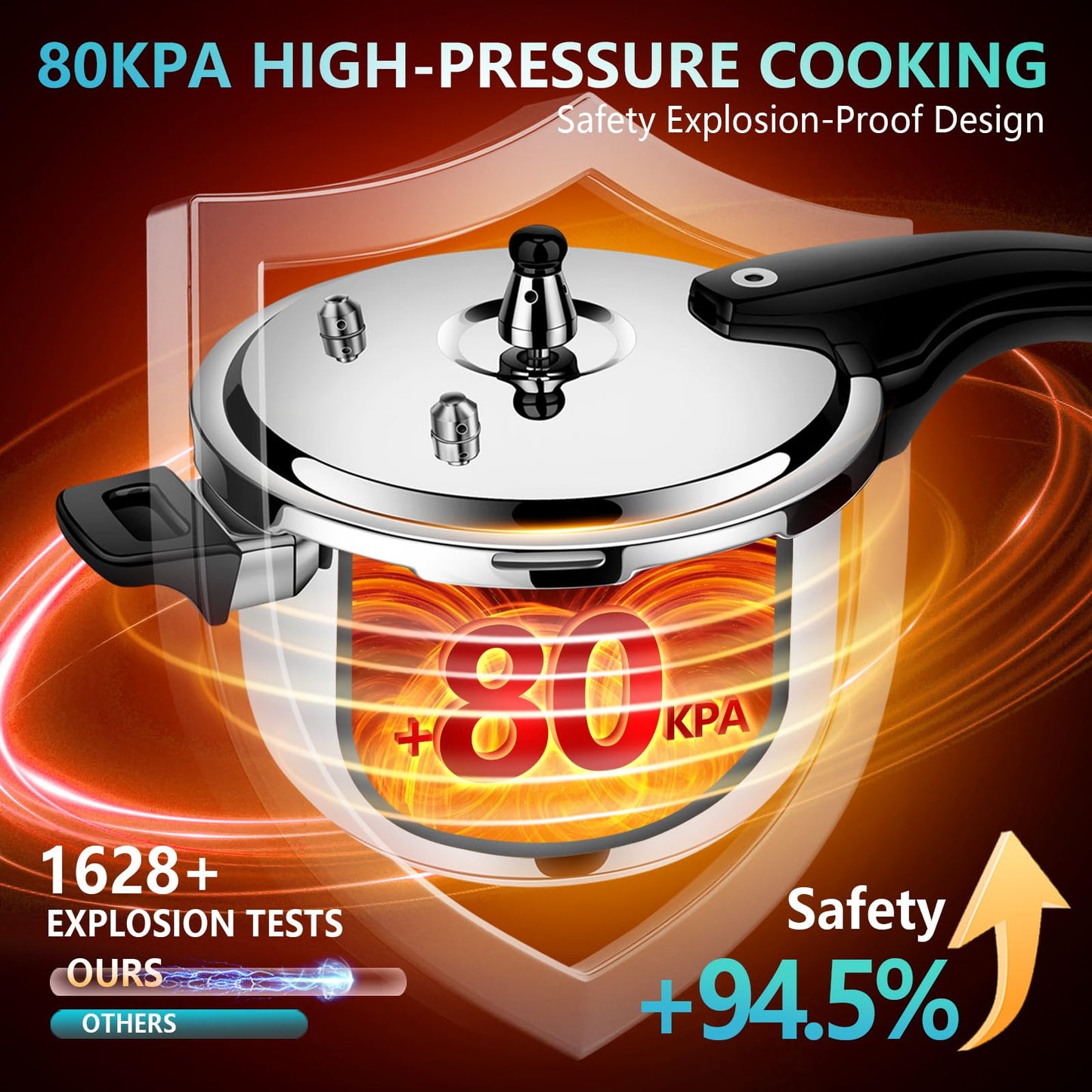 Premium 8.46 Quart Stainless Steel Pressure Cooker, Quality Crafted Kitchen Cookware, Professional Performance, Durable Design for Daily Family Cooking