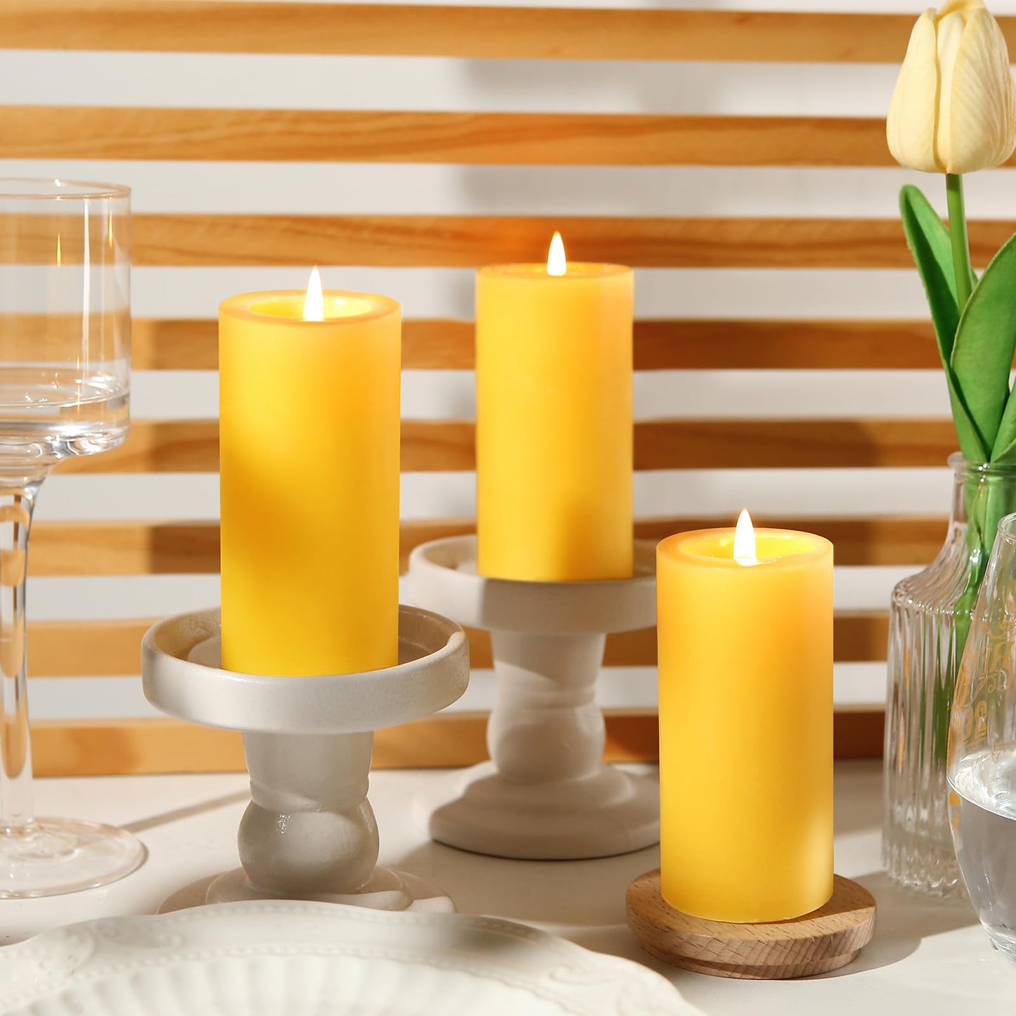 16 Pack Natural Beeswax Pillar Candles,560 Hours Long Burning Bees Wax Candle for Home,Prayer,Emergency,Dripless Smokeless Organic Beeswax Candles Bluk 2x4in
