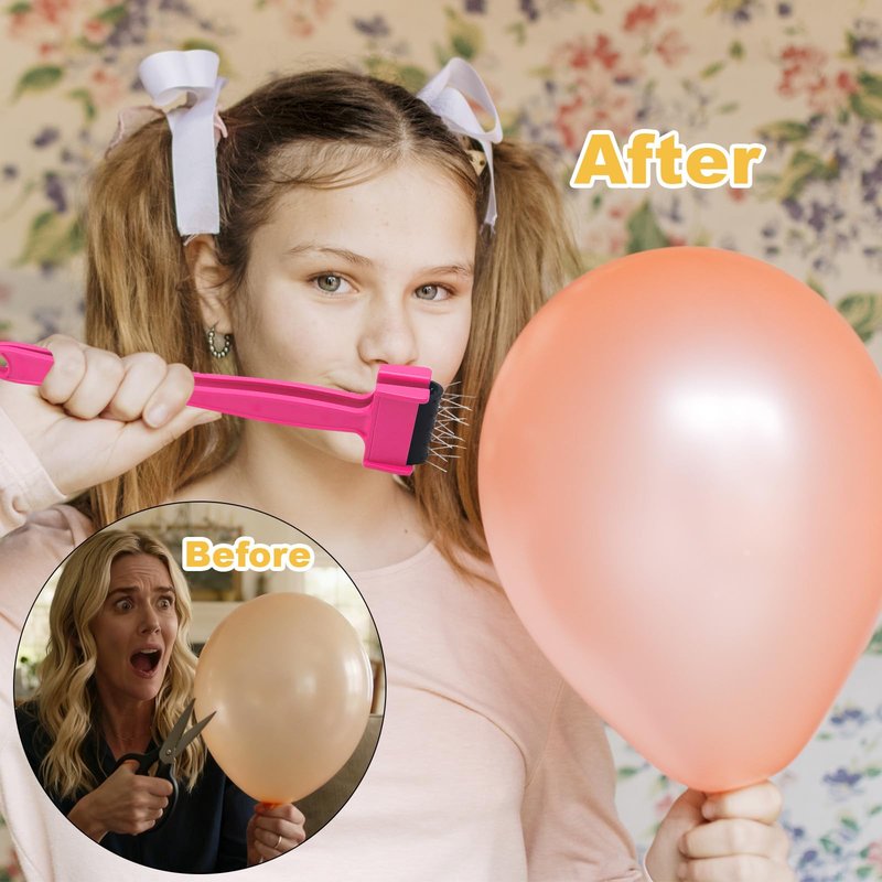 Balloon Burster Stick Popper Tool Removal Kit with 20 Steel Pins, Effectivly Deflating Balloons，Party Supply Tool Kit for Parties, Events, and Games (red)