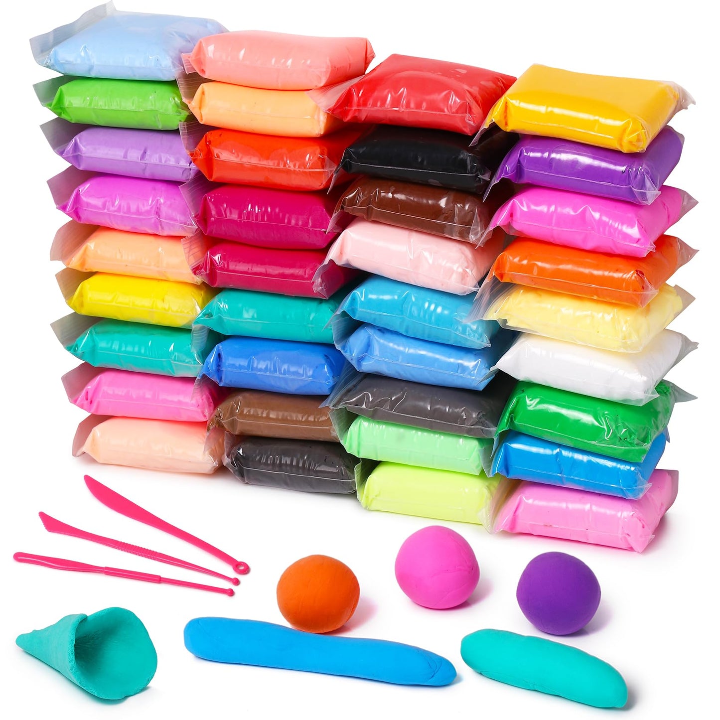 Air Dry Clay Kit, 36 Colors Modeling Clay with Tools, Ultra Light, Safe and Non-Toxic 36 Colors with 3 Sculpting Tools