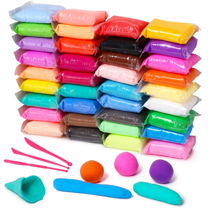 Air Dry Clay Kit, 36 Colors Modeling Clay with Tools, Ultra Light, Safe and Non-Toxic 36 Colors with 3 Sculpting Tools