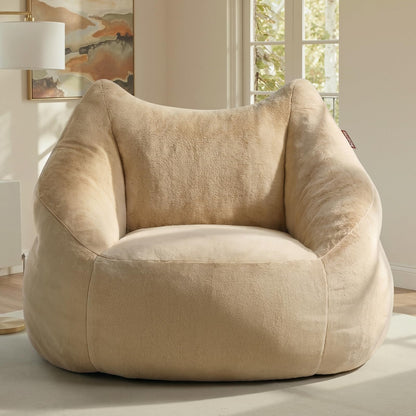 Relefree 70.9" Oversized Bean Bag Chairs for Adults,Loveseat Sofa,Plush Modern Boneless Loveseat,Bean Bag Couch for Reading,Mini Small Couches for Living Room, Office,Bedroom,Apartment,Latte Brown