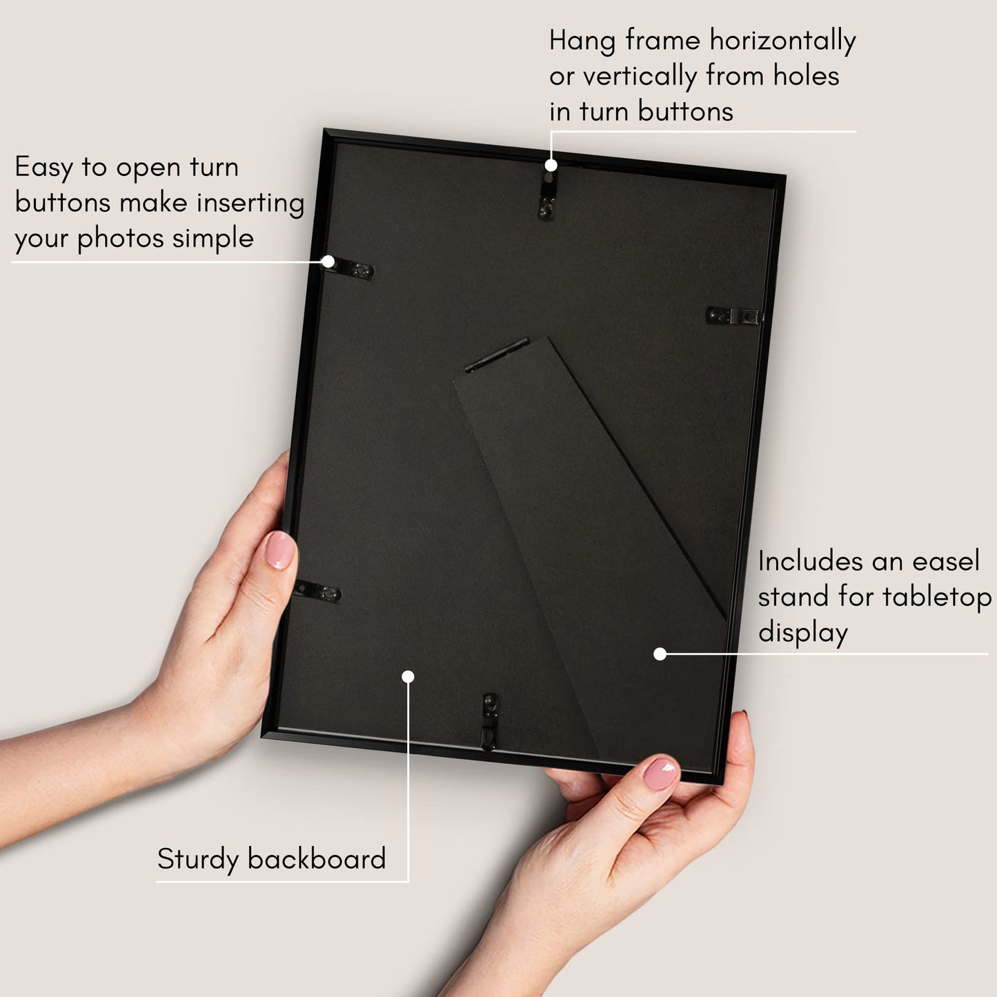 Americanflat 9x12 Metal Picture Frame with Tempered Glass - Use as 6x8 Frame with Mat or Display 9x12 Photo Without Mat - Brooklyn Collection - Picture Frames for Tabletop or Wall - Black