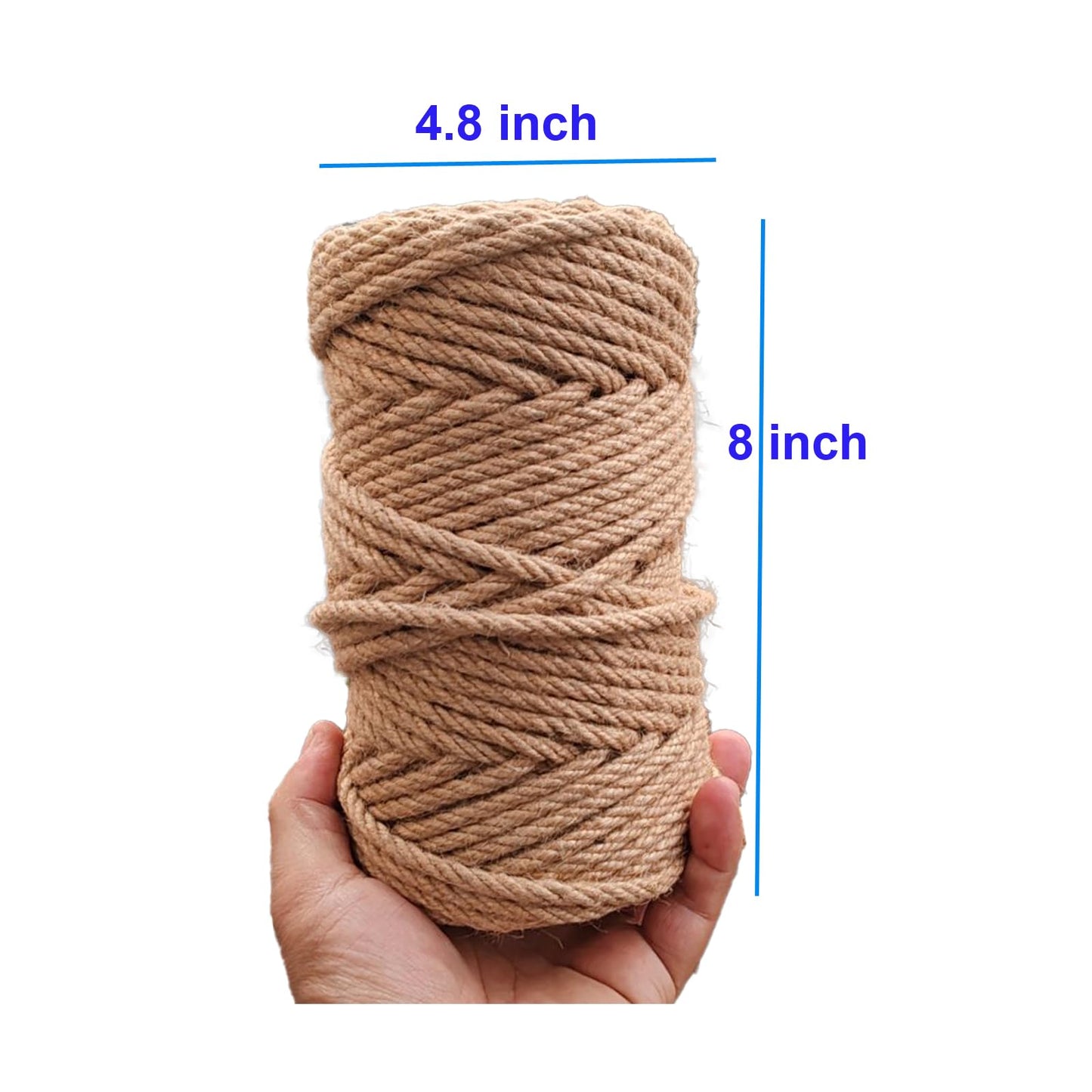 Jute Twine String 6mm(1/4 in) 164 Feet Long Natural Burlap String Rope Brown for Crafts Crafting Gift Wrapping Packing Gardening Crochet Knitting Macrame Decor DIY Arts Craft