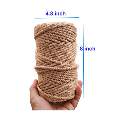 Jute Twine String 6mm(1/4 in) 164 Feet Long Natural Burlap String Rope Brown for Crafts Crafting Gift Wrapping Packing Gardening Crochet Knitting Macrame Decor DIY Arts Craft
