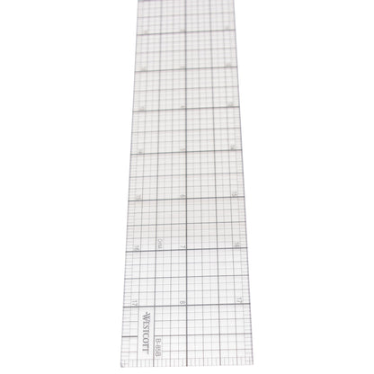 Westcott Transparent Beveled Graph Ruler with Zero-Centering Scale, Back-to-School, School Supplies, Classroom Supplies, 2 X 18-Inch