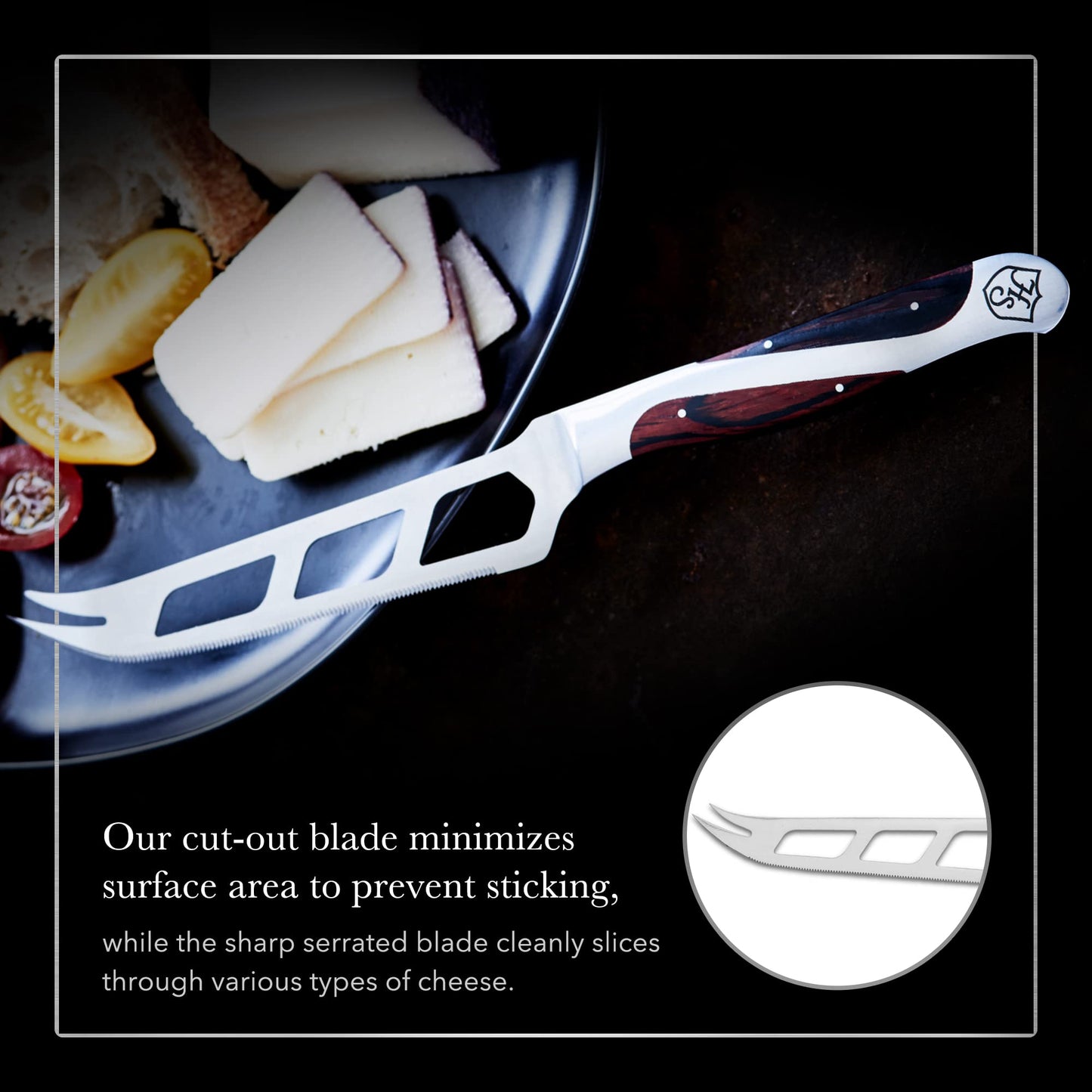 Hammer Stahl 5" Cheese and Tomato Knife | Durable Pakkawood Handle | Perfect for Cutting, Slicing, and Serving