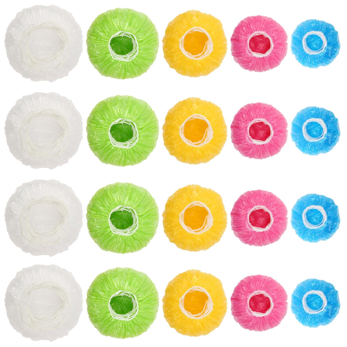 90Pcs Reusable Elastic Food Bowl Storage Covers, Sublaga Bowl Covers, Variety of 5 Translucent Stretchable Sizes and Colorful Dish Plate Covers, Alternative to foil, Plastic Wrap,BPA Free
